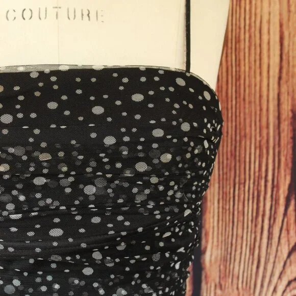 Jessica Howard Dress, Black with Gray Polkadots, Size 8, Fit and Flare, Retro - Picture 4 of 12